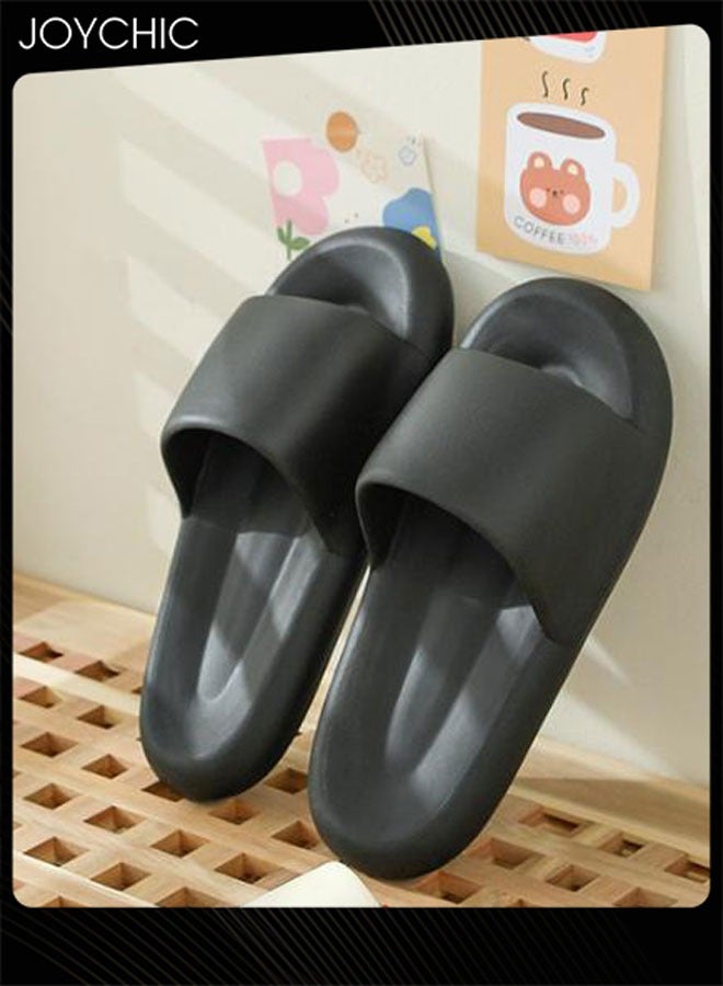 Joychic شبشب صيفي داخلي سميك القاعدة من EVA بلون موحد قابل للتنفس مضاد للانزلاق سريع الجفاف مناسب للنساء والرجال والأزواج - Image 2