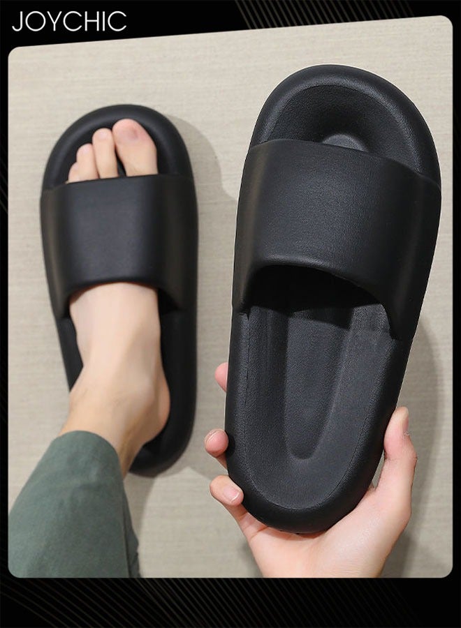 Joychic شبشب صيفي داخلي سميك القاعدة من EVA بلون موحد قابل للتنفس مضاد للانزلاق سريع الجفاف مناسب للنساء والرجال والأزواج - Image 3