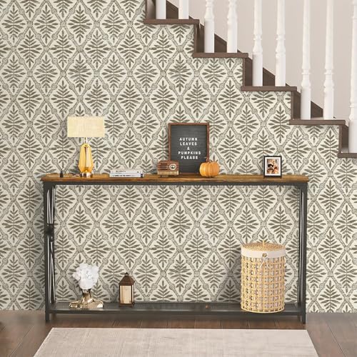 lenify Beige Peel and Stick Wallpaper Boho Contact Paper 16.9inch x 118.1inch Vintage Wallpaper Peel and Stick Self Adhesive Wall Paper Removable Waterproof for Bedroom Cabinet Decorative Vinyl - Image 3
