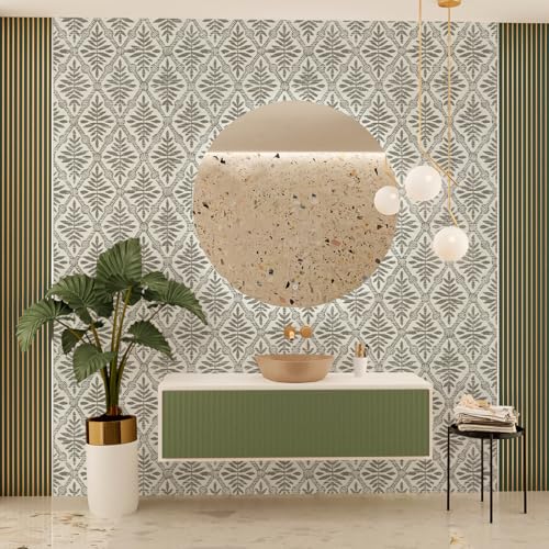lenify Beige Peel and Stick Wallpaper Boho Contact Paper 16.9inch x 118.1inch Vintage Wallpaper Peel and Stick Self Adhesive Wall Paper Removable Waterproof for Bedroom Cabinet Decorative Vinyl - Image 5
