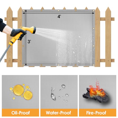 Amerbro Fireproof Heat Shield for Wall Behind Grill Protect Deck Fence from Grill Heat, Heat Shield Grill Mat, Stove Wall Protector Fridge, Grill Mat Accessories Compatible with Blackstone, 3'x4', Grey - Image 5