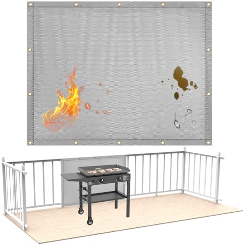 Amerbro Fireproof Heat Shield for Wall Behind Grill Protect Deck Fence from Grill Heat, Heat Shield Grill Mat, Stove Wall Protector Fridge, Grill Mat Accessories Compatible with Blackstone, 3'x4', Grey - Image 1