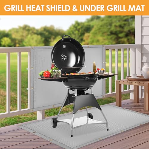 Amerbro Fireproof Heat Shield for Wall Behind Grill Protect Deck Fence from Grill Heat, Heat Shield Grill Mat, Stove Wall Protector Fridge, Grill Mat Accessories Compatible with Blackstone, 3'x4', Grey - Image 4