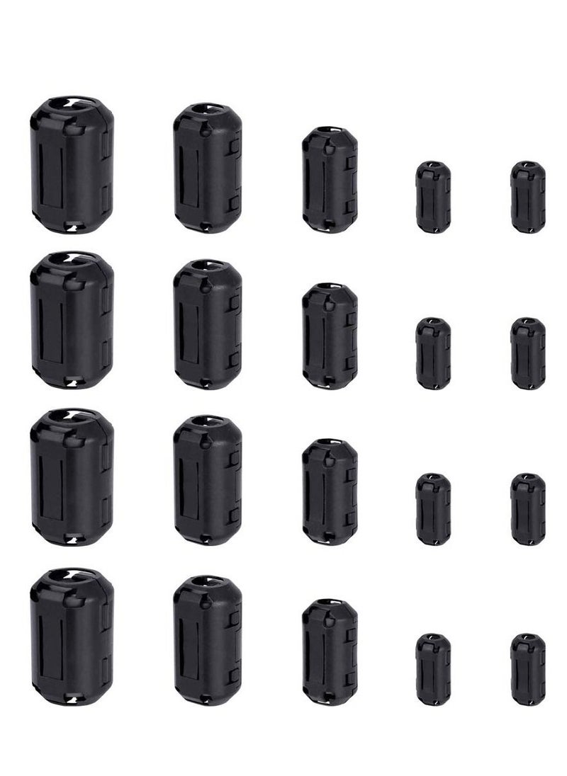 KASTWAVE - Clip-on Ferrite Magnet Core Ring Nickel-zinc Toroidal Ferrite Choke Noise Suppressor Inner Diameter 3.5 5 7 9 13 mm EMI RFI Filter for Power Cord USB Audio Network Video Radio Cable 20PCS - Image 1