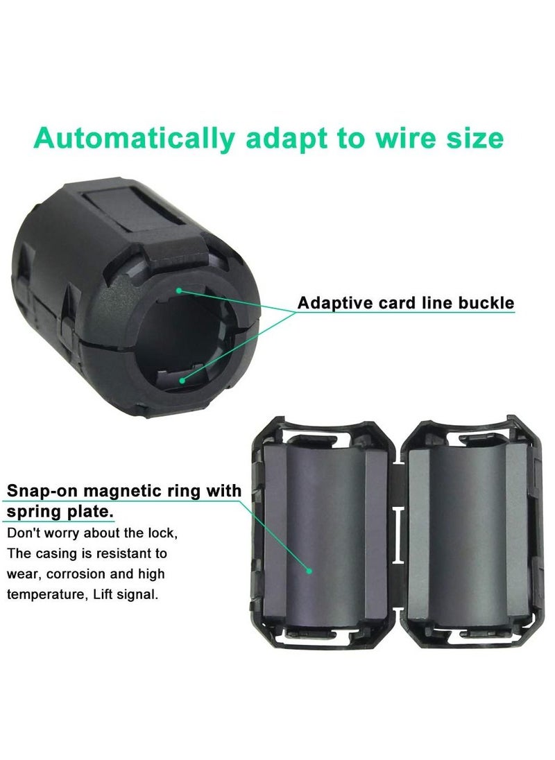 KASTWAVE - Clip-on Ferrite Magnet Core Ring Nickel-zinc Toroidal Ferrite Choke Noise Suppressor Inner Diameter 3.5 5 7 9 13 mm EMI RFI Filter for Power Cord USB Audio Network Video Radio Cable 20PCS - Image 1