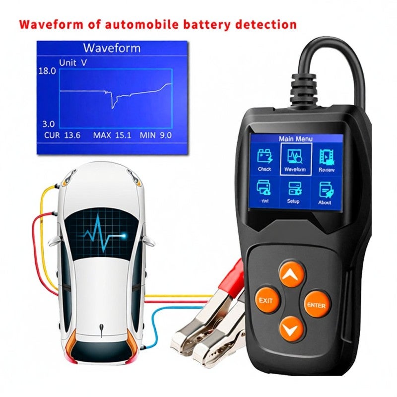 KONNWEI Professional Car Battery Tester (KW600) on Cranking System, Charging System 100-2000 CCA 220AH Auto Battery Load Analyzer,Alternator Tester - Waveform Voltage Test for All 12V Cars/SUVs - Image 5