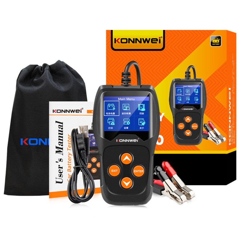 KONNWEI Professional Car Battery Tester (KW600) on Cranking System, Charging System 100-2000 CCA 220AH Auto Battery Load Analyzer,Alternator Tester - Waveform Voltage Test for All 12V Cars/SUVs - Image 2