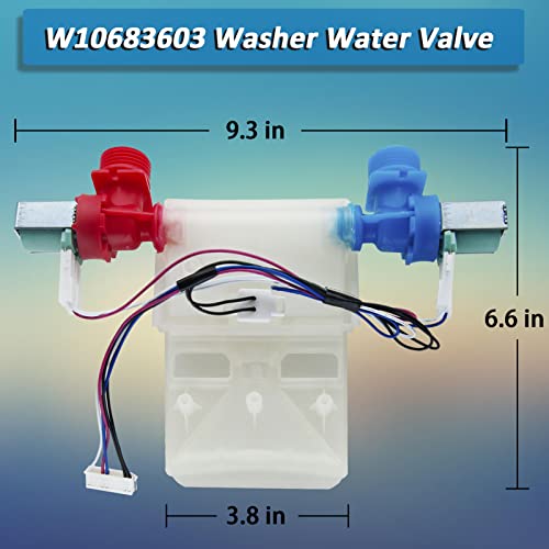 AUGSMIAR W10683603 Washer Water Valve Replacement Compatible with whirlpool, kenmore, amana, maytag, crosley, Inglis, etc. Replace WPW10683603, W10423125, W10683680, AP6023768, PS11757114 - Image 2