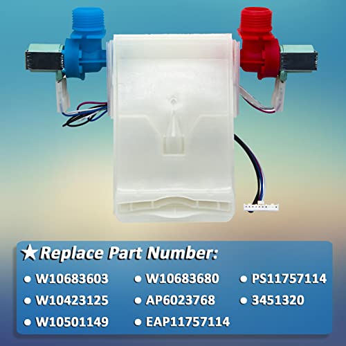 AUGSMIAR W10683603 Washer Water Valve Replacement Compatible with whirlpool, kenmore, amana, maytag, crosley, Inglis, etc. Replace WPW10683603, W10423125, W10683680, AP6023768, PS11757114 - Image 3