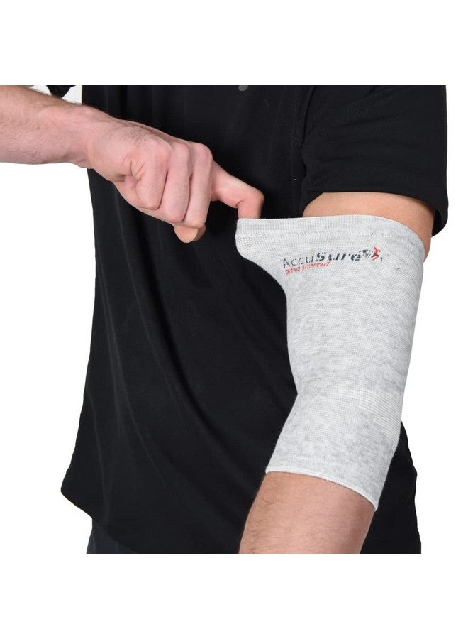 AccuSure Pair Of Bamboo Yarn 4 Way Stretchable Bi-Layered Construction Tennis Elbow Compression Support Gym, Sports, Running, Hikking, Travelling, Outdoor For Men & Women - Image 3