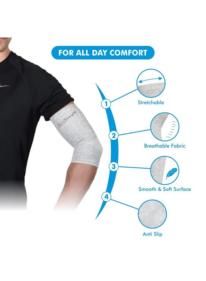 AccuSure Pair Of Bamboo Yarn 4 Way Stretchable Bi-Layered Construction Tennis Elbow Compression Support Gym, Sports, Running, Hikking, Travelling, Outdoor For Men & Women - Image 4