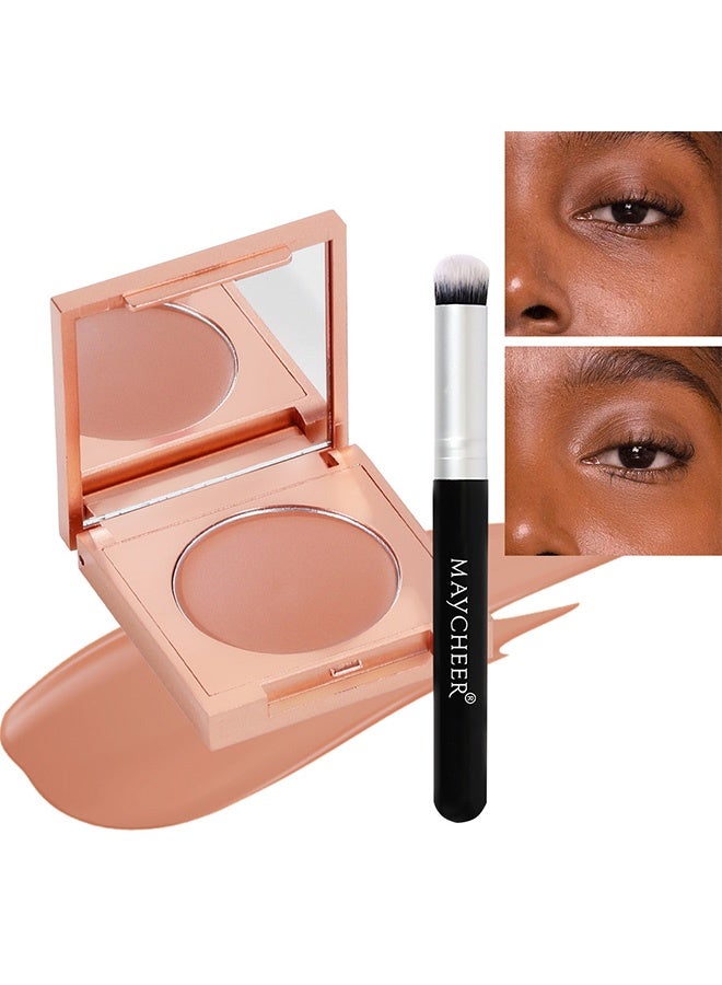 MAYCHEER Soft Matte Concealer,Colored Clay CC Undereye Corrector - Color Corrector for Dark Circles with Brush, 4 Shades Hydrating Brightening Concealer for Dark Circles, Men & Women  # 03 Orange - Image 1