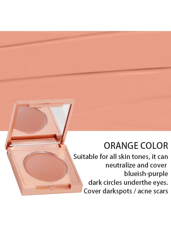 MAYCHEER Soft Matte Concealer,Colored Clay CC Undereye Corrector - Color Corrector for Dark Circles with Brush, 4 Shades Hydrating Brightening Concealer for Dark Circles, Men & Women  # 03 Orange - Image 2