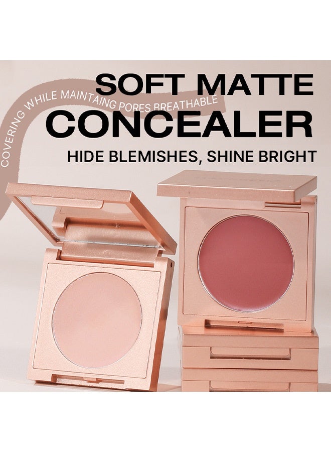 MAYCHEER Soft Matte Concealer,Colored Clay CC Undereye Corrector - Color Corrector for Dark Circles with Brush, 4 Shades Hydrating Brightening Concealer for Dark Circles, Men & Women  # 03 Orange - Image 3