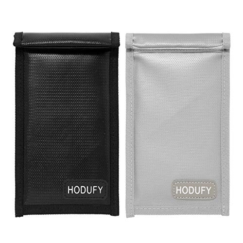 Hodufy Upgraded Faraday Bags for Key Fob (2 Pack), 7.7 x 4.7 Inches Faraday Cage Protector, Fireproof Waterproof Cell Phone Signal Jammer, Signal Blocking Bag, Anti-Theft Pouch - Image 1