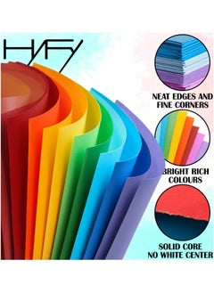 HYFY 100 sheets A4 Colored Cardstock 180 GSM Thick Color Paper sheets Cardstock printable Thick Paper Printer Cardstock Paper Construction Paper Arts Craft Card Paper Scrapbooking DIY 10 Colors  - Image 2
