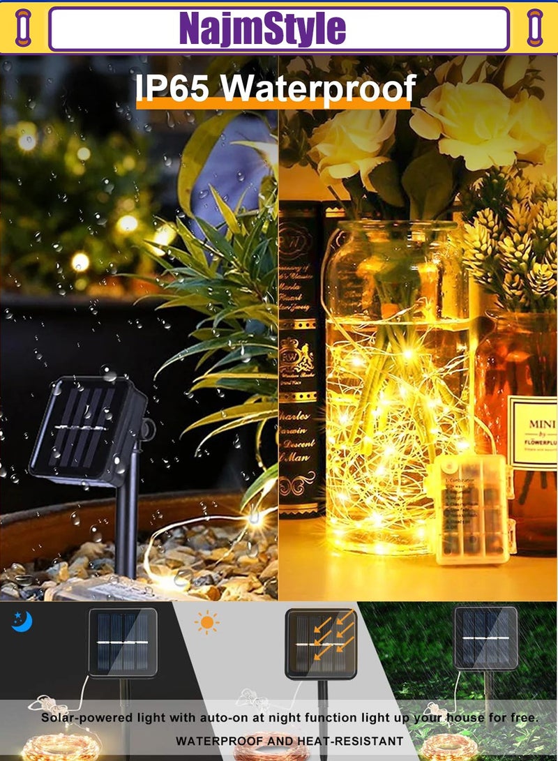 NajmStyle 20M Solar Fairy Lights, 8 Modes Total 200LED Solar Powered String Lightst Waterproof, Outdoor/Indoor Copper Wire Lights for Garden Wedding Paity - Image 5