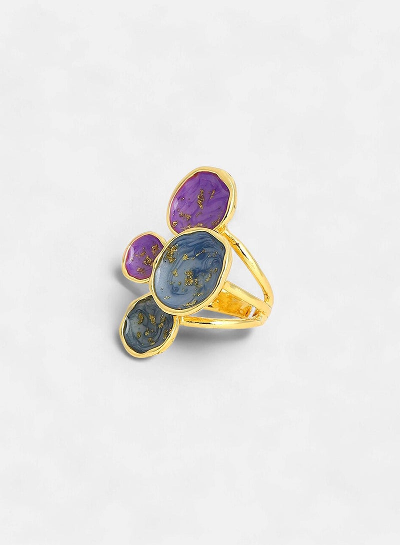 SOHI Amethyst Studded Adjustable Artificial Finger Ring Jewellery - Image 1
