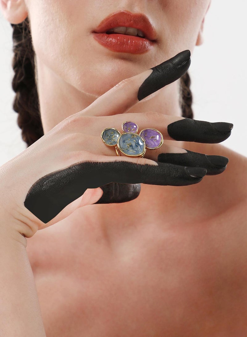 SOHI Amethyst Studded Adjustable Artificial Finger Ring Jewellery - Image 4