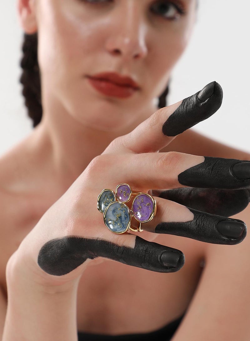 SOHI Amethyst Studded Adjustable Artificial Finger Ring Jewellery - Image 3