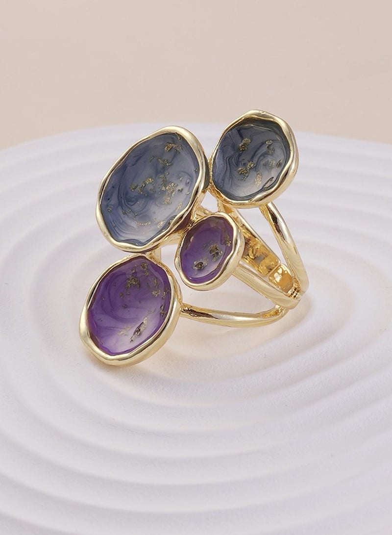 SOHI Amethyst Studded Adjustable Artificial Finger Ring Jewellery - Image 2