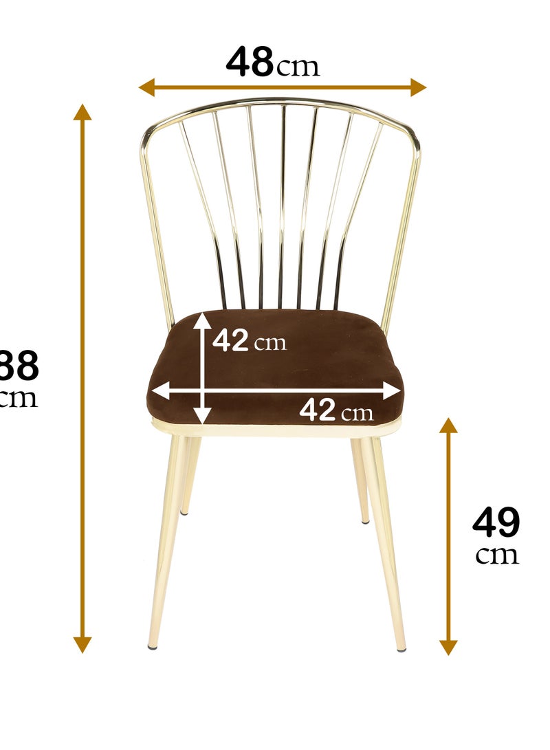 DANTA HOME Dresser And Modern Desk Chair With A Stylish And Comfortable Design, Featuring A Velvet-Upholstered Seat And A Metal Structure – Gold/Brown - Image 4