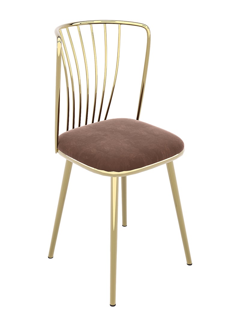 DANTA HOME Dresser And Modern Desk Chair With A Stylish And Comfortable Design, Featuring A Velvet-Upholstered Seat And A Metal Structure – Gold/Brown - Image 1