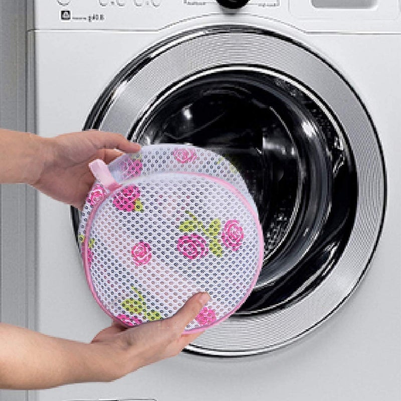KhuHap Washing Machine Combo Circular Double Layer Nylon Fiber ClothesDryer Washer ClothGarmentLingerieBraUndergarments Cleaning Zipper Bag with 6 pc Silicon Laundry Ball Multicolor Pack of 2 - Image 4