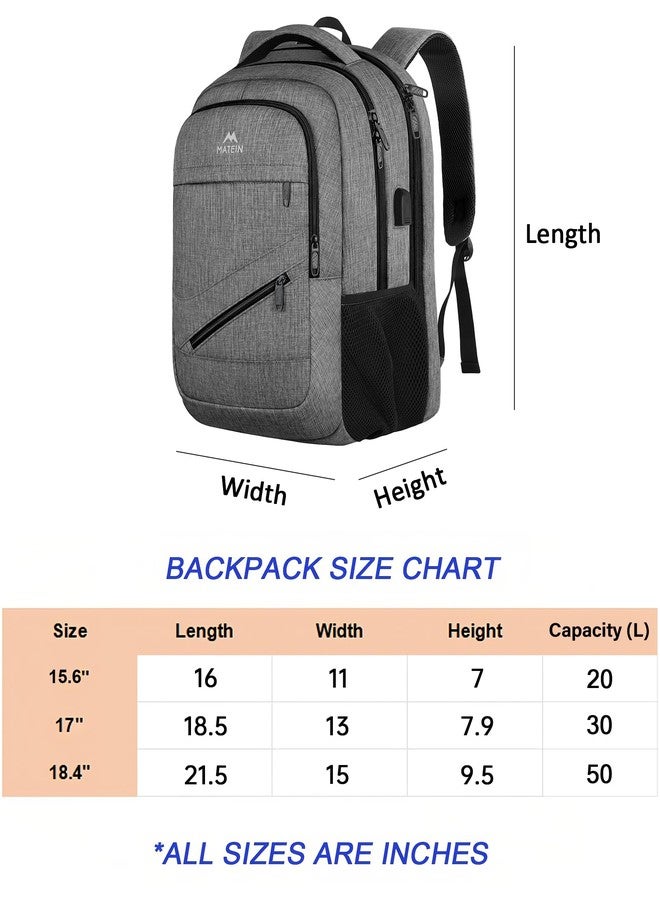 MATEIN Laptop Backpack 15.6 Inch, 20 L Personal Item Bag Airport Approved, Water Resistant Work Commute Computer Backpack with TSA Laptop Compartment, Gifts for Women Men, Grey - Image 5