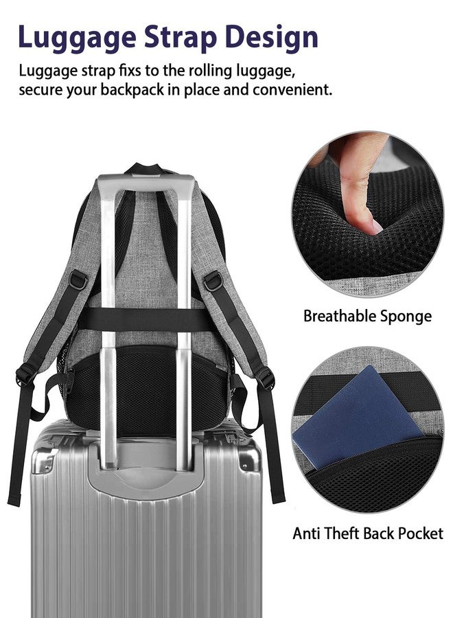 MATEIN Laptop Backpack 15.6 Inch, 20 L Personal Item Bag Airport Approved, Water Resistant Work Commute Computer Backpack with TSA Laptop Compartment, Gifts for Women Men, Grey - Image 3