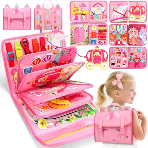 Teensymic Montessori Busy Board Toddler Learning Toys for Early Educational Tool Fine Motor Skills Birthday Gifts for Boy Girls Ages 3 Year Old Kids - Image 1