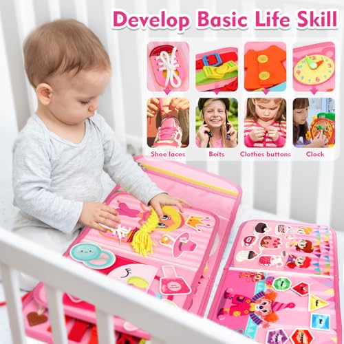 Teensymic Montessori Busy Board Toddler Learning Toys for Early Educational Tool Fine Motor Skills Birthday Gifts for Boy Girls Ages 3 Year Old Kids - Image 5