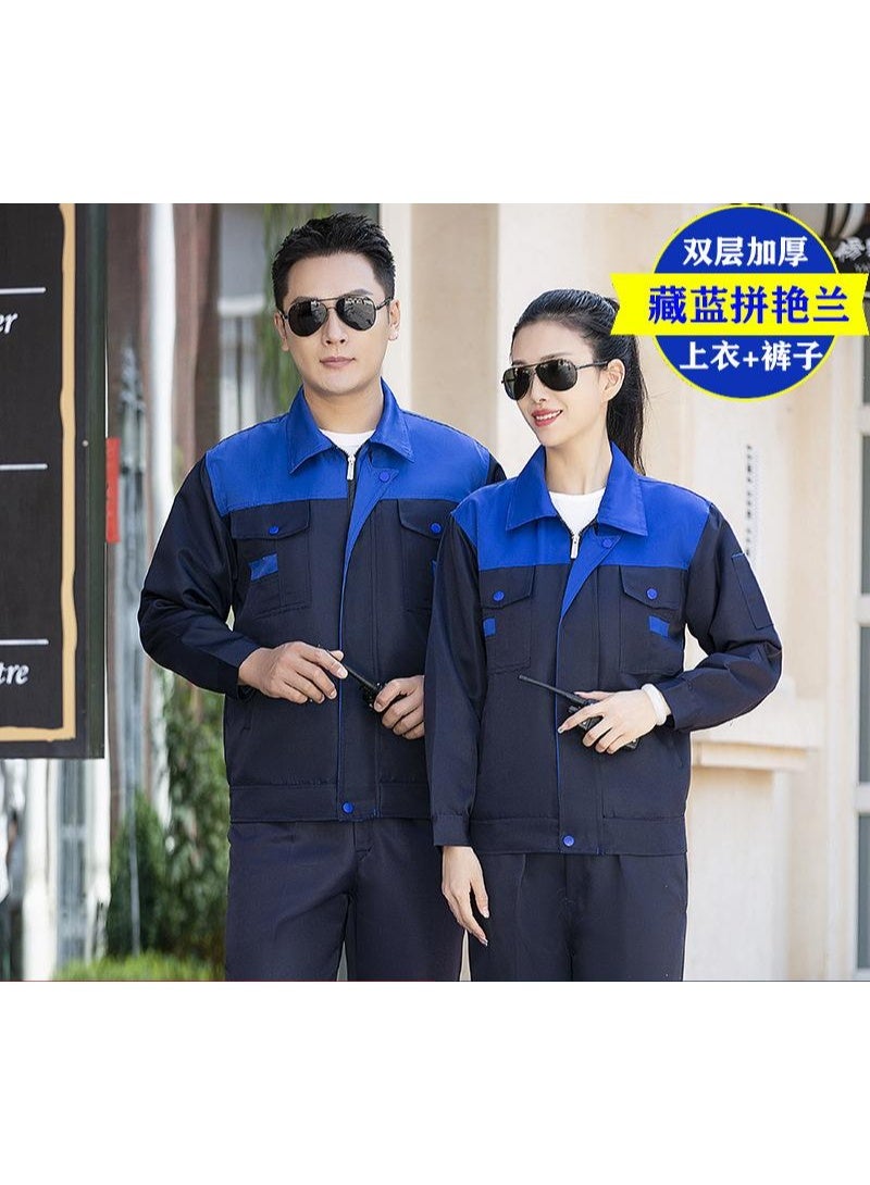 NIBEMINENT Long Sleeve Work Uniform Set Wear Resistant Dirty Proof Electro-Mechanical Labor Protective Clothing - Image 1