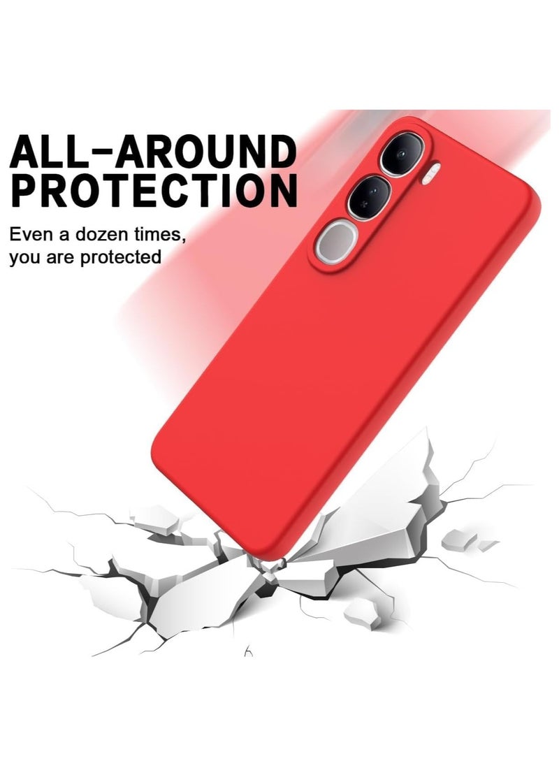 General - Case Compatible with Vivo V40 Lite 4G/5G (IDN), Liquid Silicone Soft TPU Case with Microfiber Cloth Layer, Anti-Fingerprint Shockproof Cover with Lanyard Strap - Image 1
