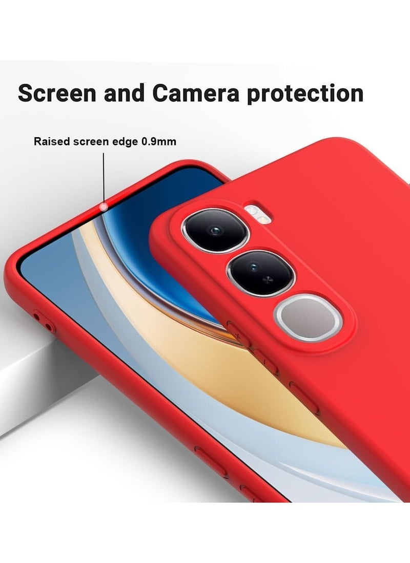 General - Case Compatible with Vivo V40 Lite 4G/5G (IDN), Liquid Silicone Soft TPU Case with Microfiber Cloth Layer, Anti-Fingerprint Shockproof Cover with Lanyard Strap - Image 1