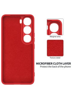 General Case Compatible with Vivo V40 Lite 4G/5G (IDN), Liquid Silicone Soft TPU Case with Microfiber Cloth Layer, Anti-Fingerprint Shockproof Cover with Lanyard Strap  - Image 4