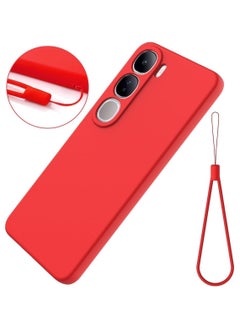 General Case Compatible with Vivo V40 Lite 4G/5G (IDN), Liquid Silicone Soft TPU Case with Microfiber Cloth Layer, Anti-Fingerprint Shockproof Cover with Lanyard Strap  - Image 5