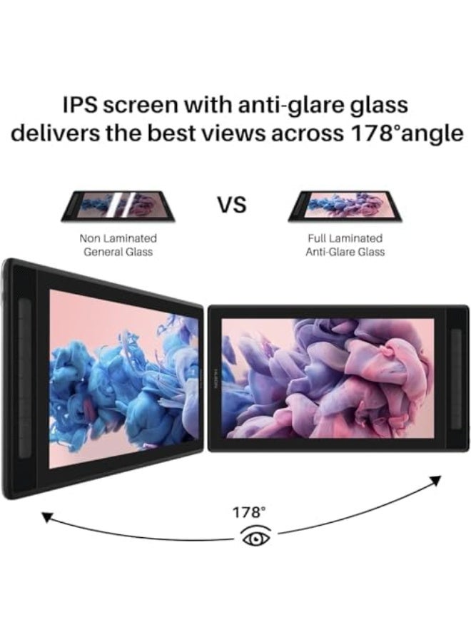 HUION Kamvas Pro 16 2.5K Drawing Tablet with Screen, 15.8 Inch QHD QLED Full-Laminated Pen Display, Battery-Free Stylus Black - Image 3