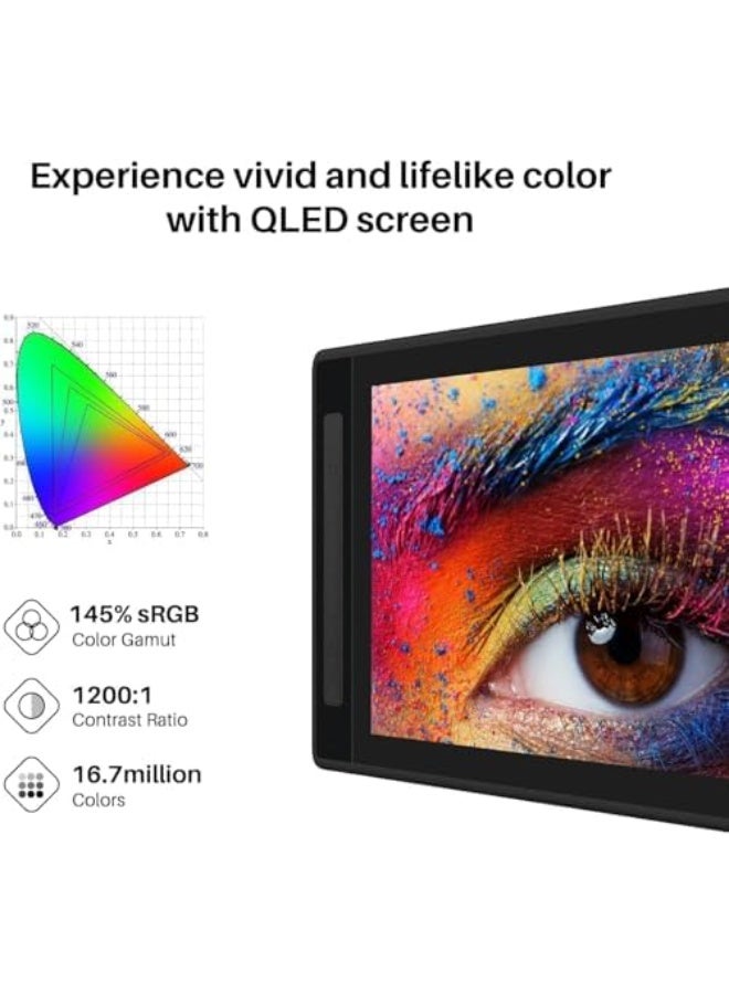 HUION Kamvas Pro 16 2.5K Drawing Tablet with Screen, 15.8 Inch QHD QLED Full-Laminated Pen Display, Battery-Free Stylus Black - Image 4