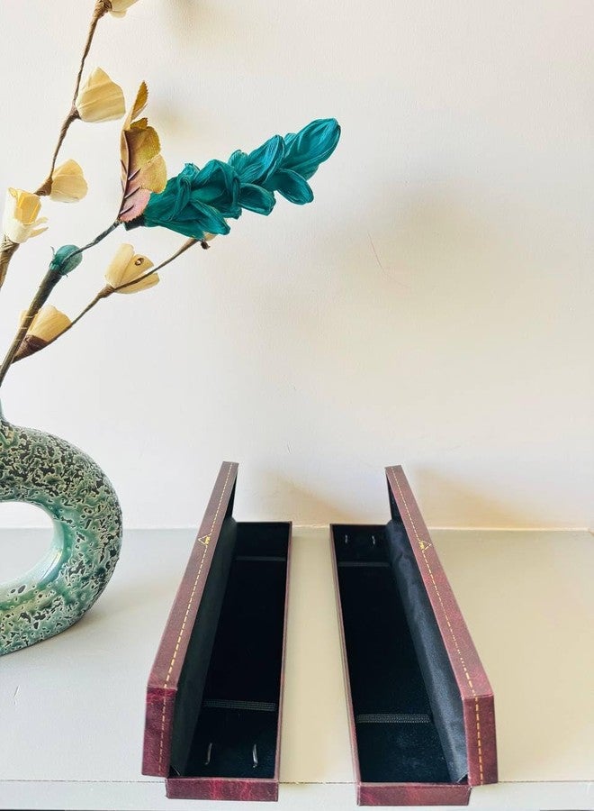 دي أس أس علبة هدايا سلسلة DSS مخملية مزينة بالمجوهرات (بني، أسود، عبوة من قطعتين) - Image 4