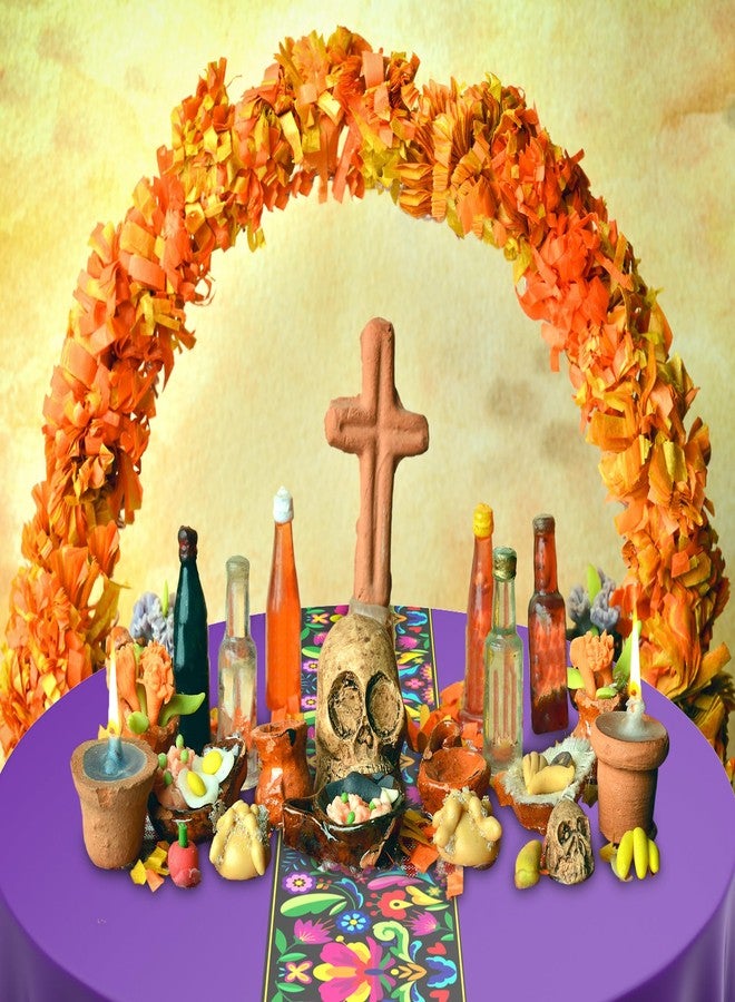 اودين أودين، 6 قطع، مفرش طاولة مكسيكي دائري، 84 بوصة، غطاء طاولة بلاستيكي مقاوم للماء، مفرش طاولة مكسيكي للاستخدام مرة واحدة، مزين بنقوش ملونة، غطاء طاولة لحفلات كرنفال سينكو دي مايو (متعدد الألوان) - Image 5