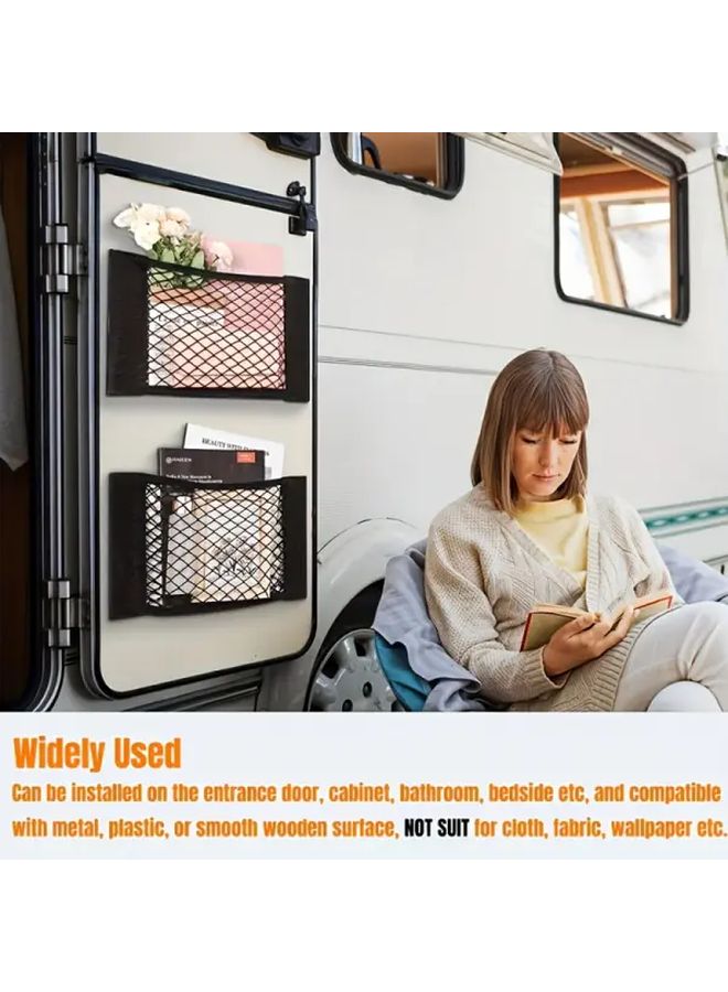 Elastic RV Storage Net M Size 11 8in Long No Drill Car Organizer Mesh Bag - Image 2