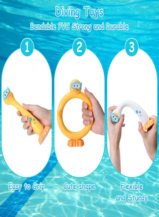 KCTAOL 3PCS Swimming Duck Pool Diving Toys Sticks Underwater Summer Pool Sinking Toys for Kids Ages 3-12 Pool Game Dive Swim Stick for Boys and Girls - Image 2