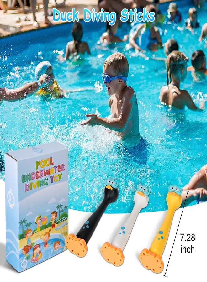KCTAOL 3PCS Swimming Duck Pool Diving Toys Sticks Underwater Summer Pool Sinking Toys for Kids Ages 3-12 Pool Game Dive Swim Stick for Boys and Girls - Image 3