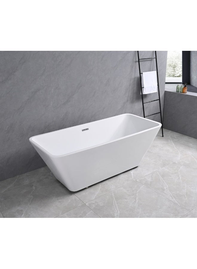 DANUBE HOME Milano Freestanding Bathtub Rectangular Wa5035 170X75Cm White | Acrylic Free Standing Bathtub | Floor Standing Bath Tub For Toilet Bathroom Washroom - White - Image 1