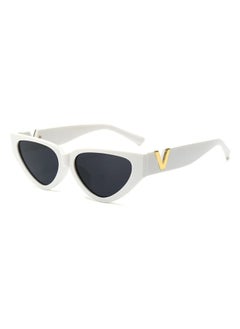 Vintage Cat Eye Sunglasses Women 2023 Fashion Luxury V Brand Designer Sun Glasses Female Eyewear UV400 gafas de sol mujer-Lenses Color:WhiteBlack