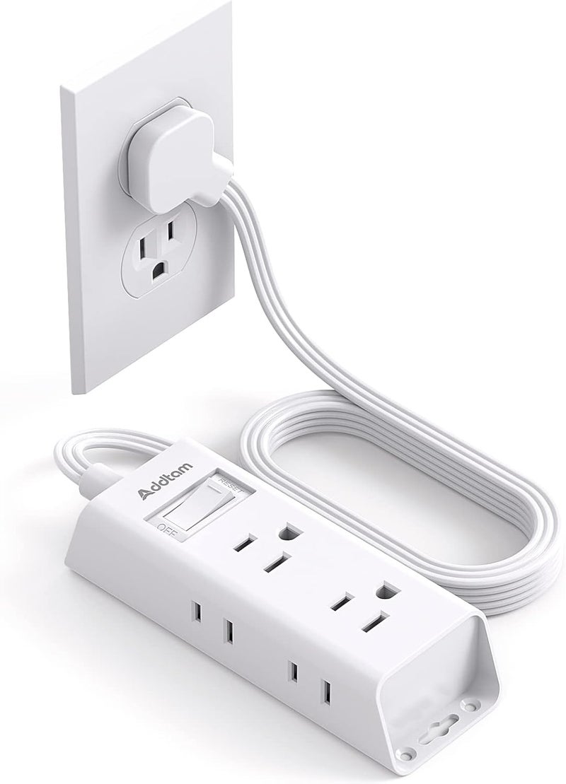 Addtam Cruise Essentials - Flat Plug Power Strip, 5 ft Ultra Flat Extension Cord with 6 Outlets Extender, No Surge Protector for Cruise Ship, Travel, Dorm, Home Office, ETL Listed - Image 1
