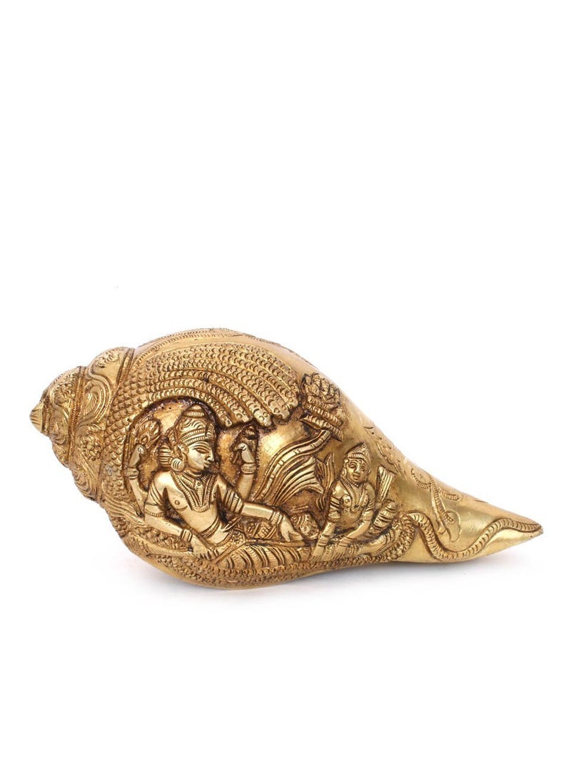 Idol Collections Brass Vishnu Shankh Statue, Height 7.5" I Home Decor - Image 1