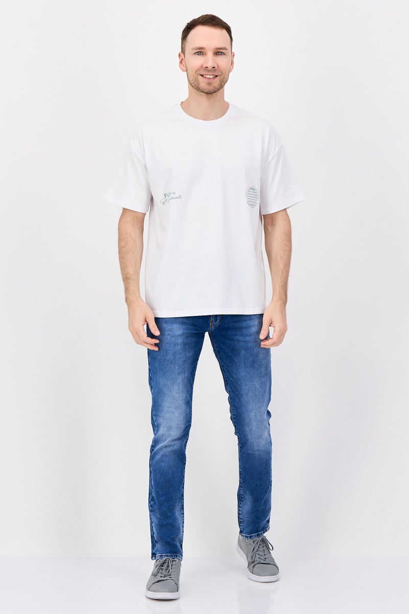 Fudo Men Crew Fit Short Sleeve Graphic Print T-Shirt, White - Image 4