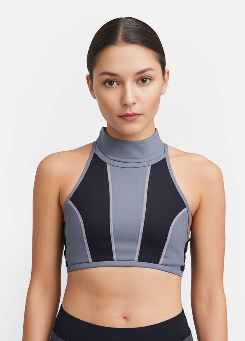 Billabong Women Ribbed Dunes Crop Bikini Top, Black - Image 1